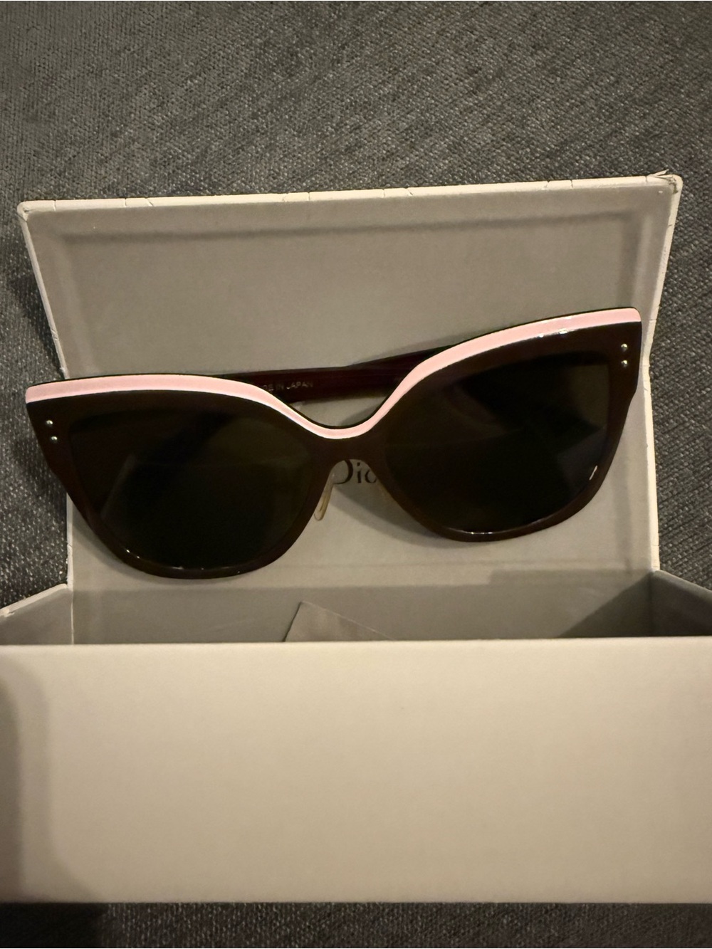 Dior Exquise Pink and Brown Cat Eye Women's Sunglasses